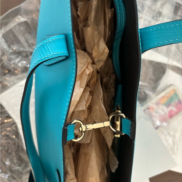 Giorgio Costa Teal Tote Bag NWT (MSRP $390) Yours $50 - Picture 6 of 7
